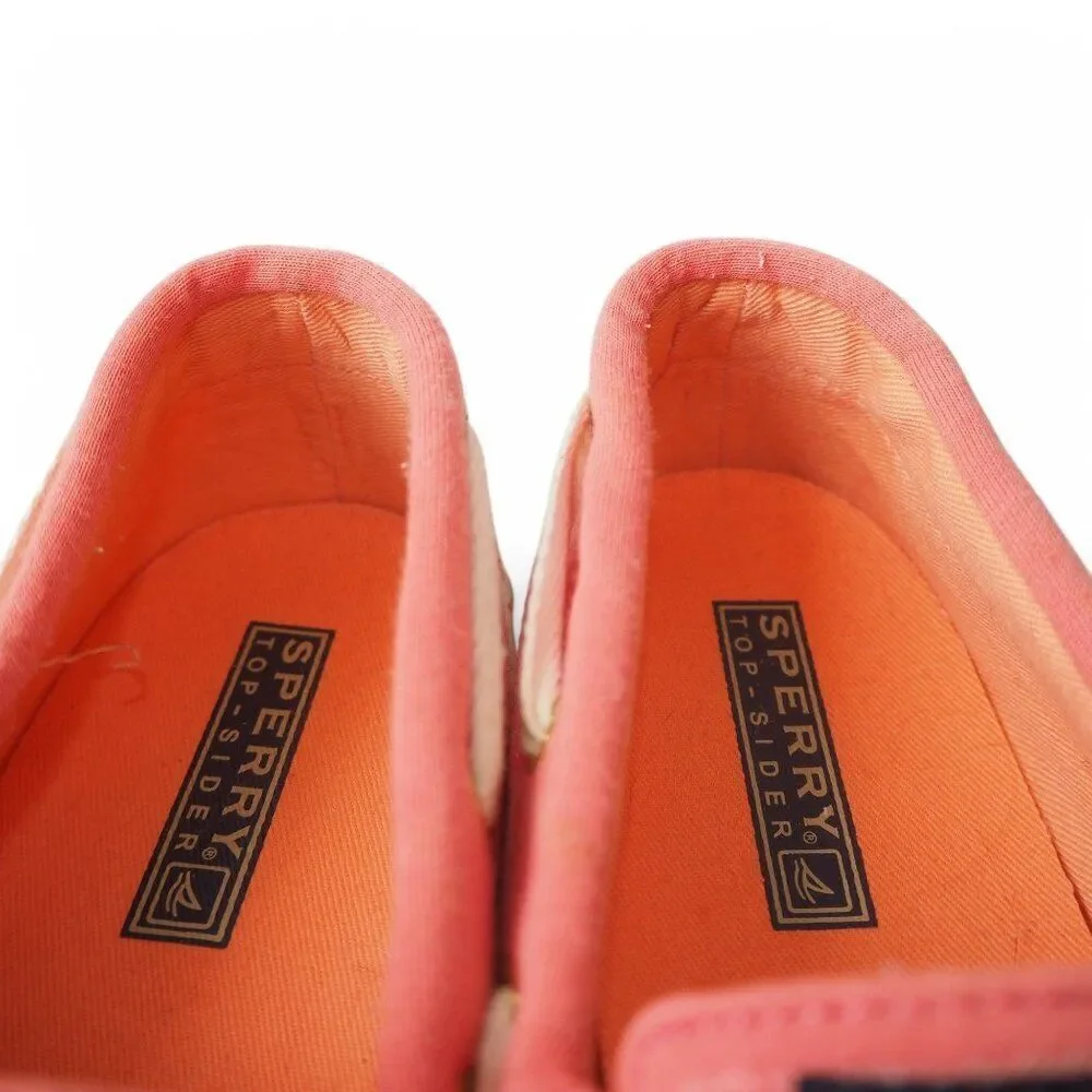 Sperry Top Sider Biscayne Sequin Boat‎ Shoes Orange 9688656 Women's 7.5M